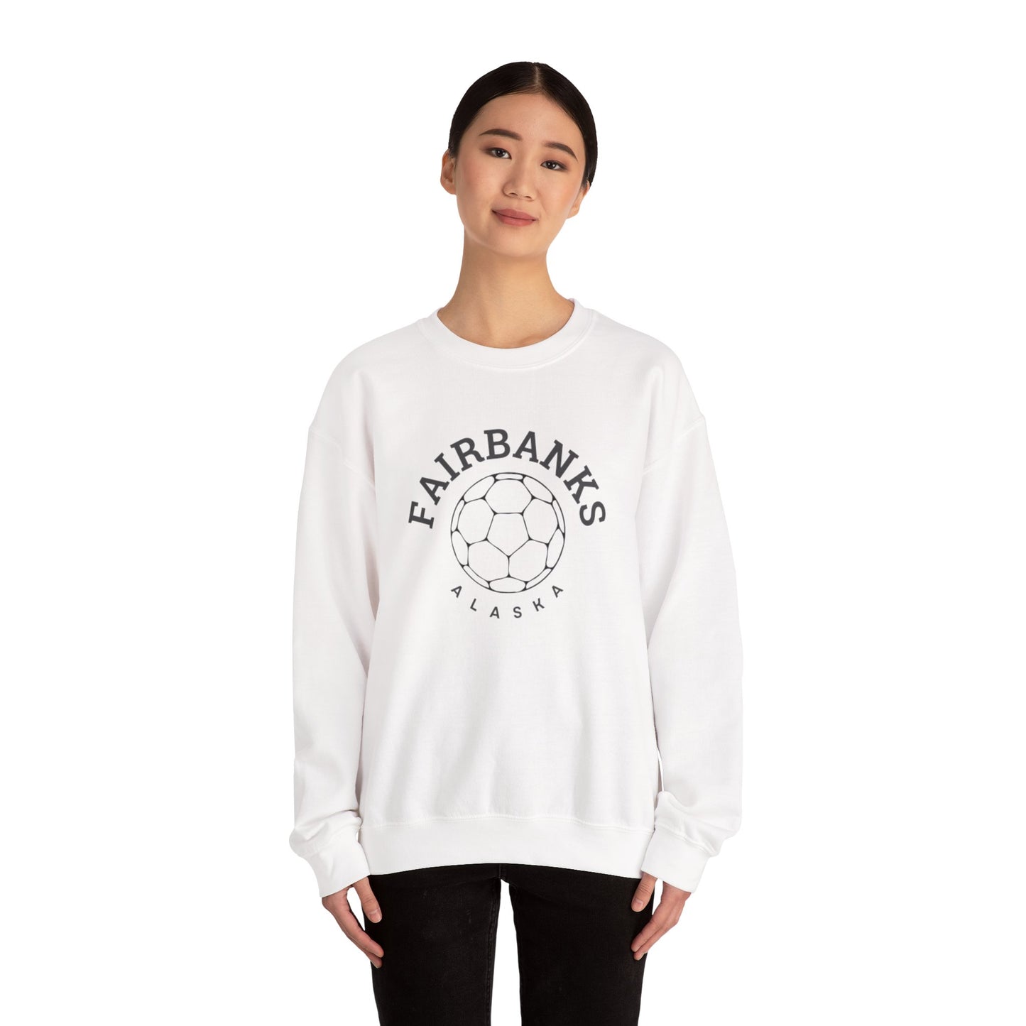 Fairbanks Soccer Graphic Crewneck Sweatshirt - Unisex Heavy Blend™ Cozy Apparel